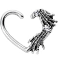 Clear CZ Gem Skeletal Hands Left Daith Cartilage Tragus Earring