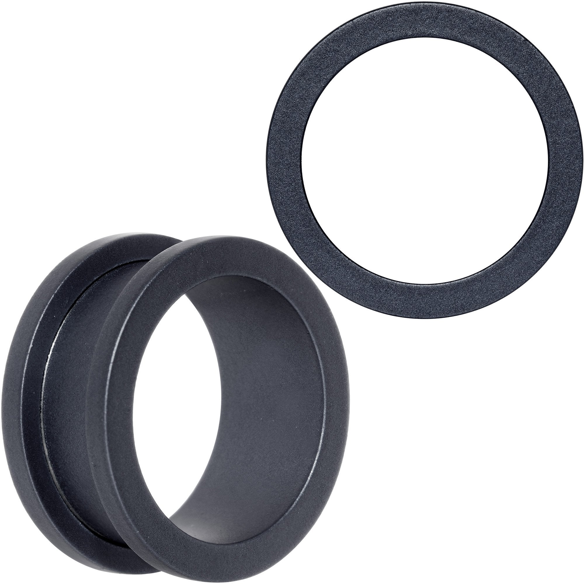 Brown Matte Silicone Screw Fit Tunnel Plug Set 6mm to 25mm