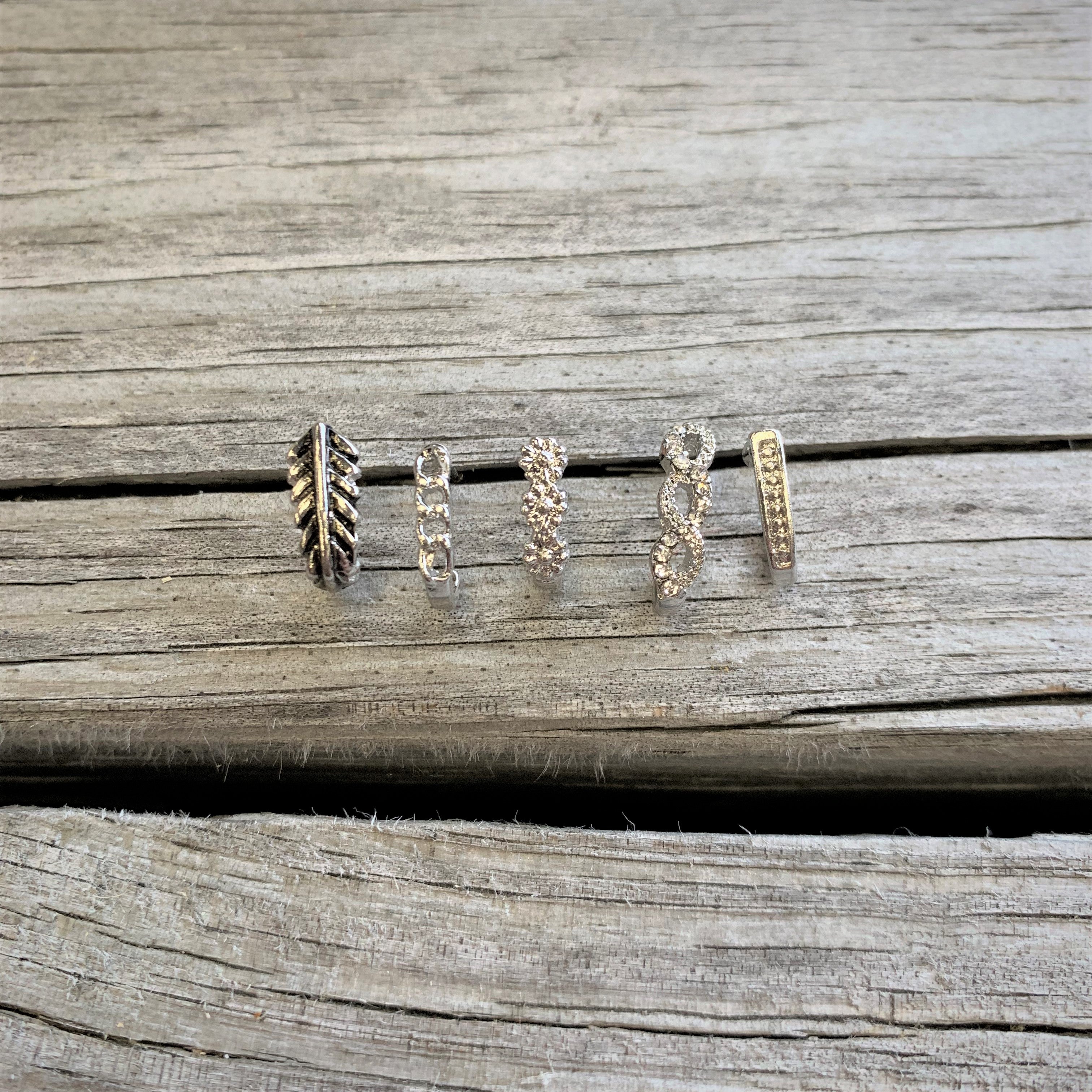 20G 3/8 Steel Daisy Chain Flower Faux Hoop Nose Bone