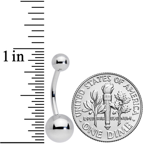 14G 1/2 Grade 23 Titanium Belly Ring Curved Barbell