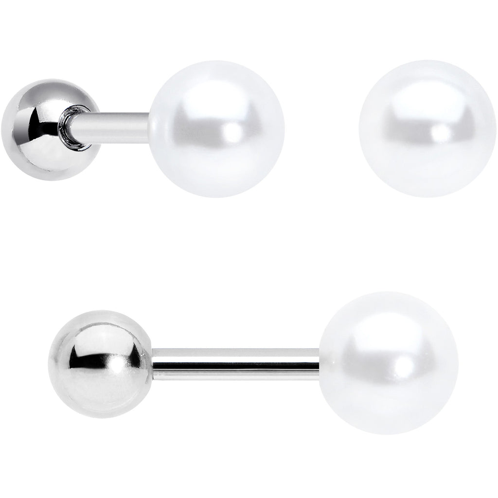 16G 1/4 Bear Pearlescent Purple Heart Cartilage Tragus Curation Set of 3