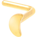 20G 1/4 Gold Tone ASTM F-136 Implant Grade Titanium Moon End L Shape Nose Ring