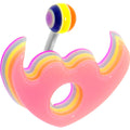 Light Pink Acrylic Multi Layered Tribal Winged Heart Belly Ring
