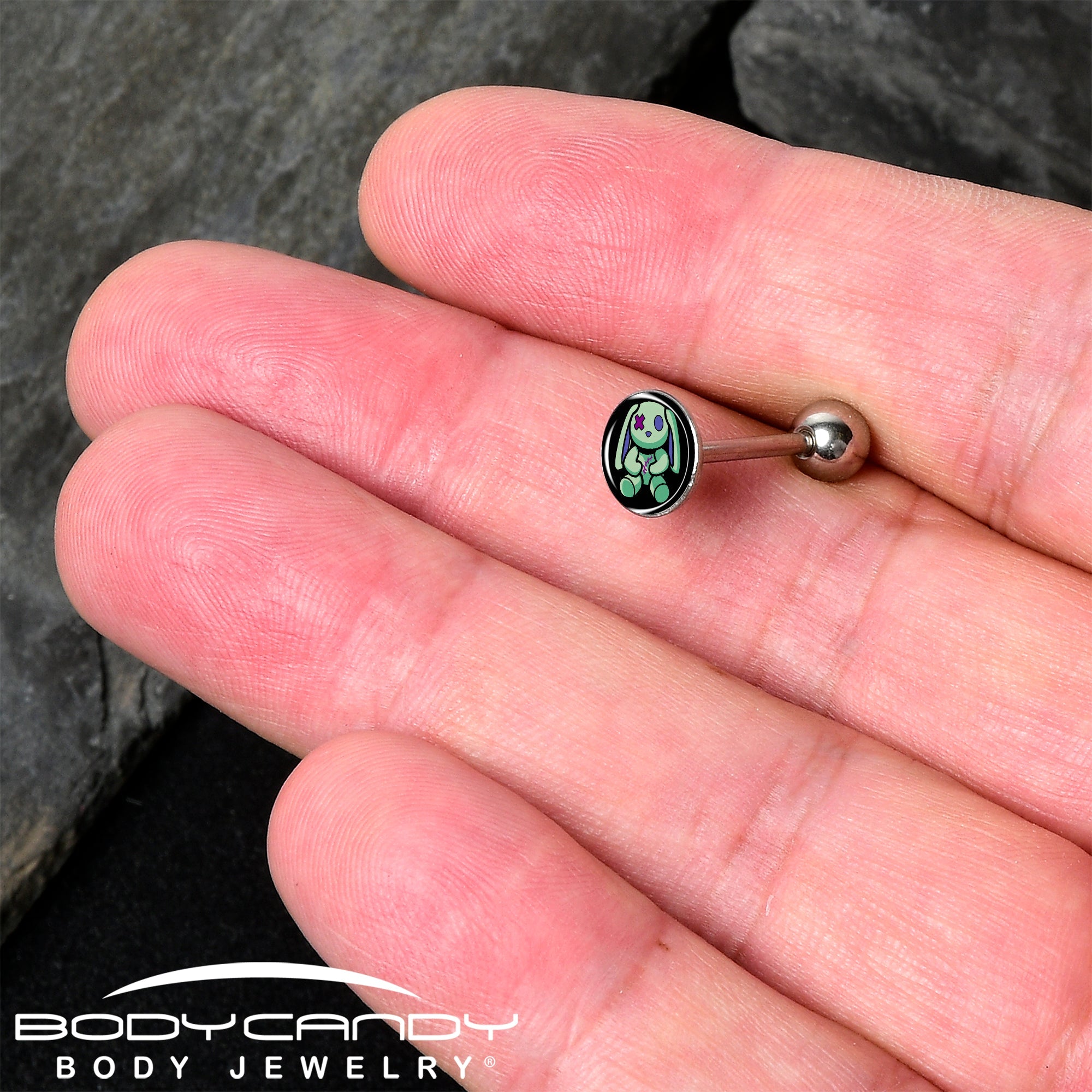 Zombie Bunny Barbell Tongue Ring by Onyx O
