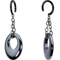 Handcrafted Black Plated Hematite Clothoid Loop Chain Ear Weights