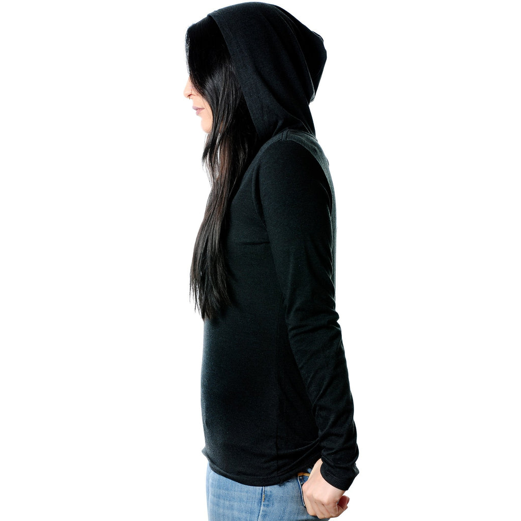 hashtag pierced Black Tapered Long Sleeve Hoodie