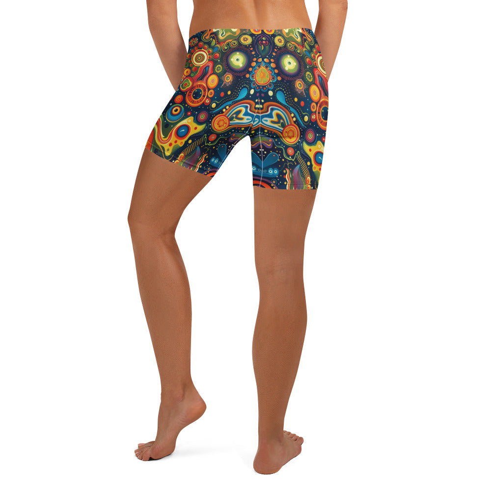 Abstract Woman's Shorts For EDM Rave Festival Outfit Clothing