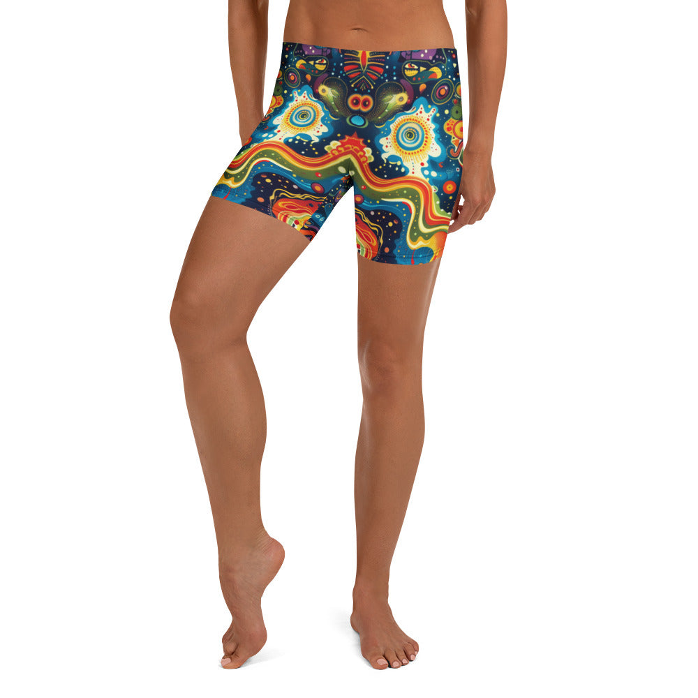 Abstract Woman's Shorts For EDM Rave Festival Outfit Clothing